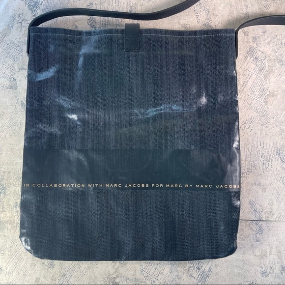 jacobs by marc jacobs for marc by marc jacobs  cotton large tote/messenger bag - Picture 3 of 15